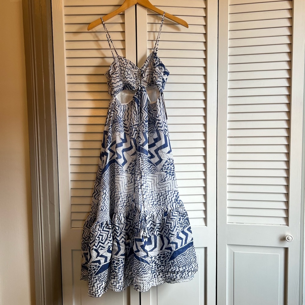 Aqua Blue and White Dress, XS